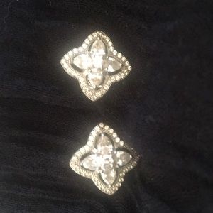 Elegant silver and glass earrings